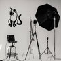 Wallity Cat 2 Metal Decor Negro